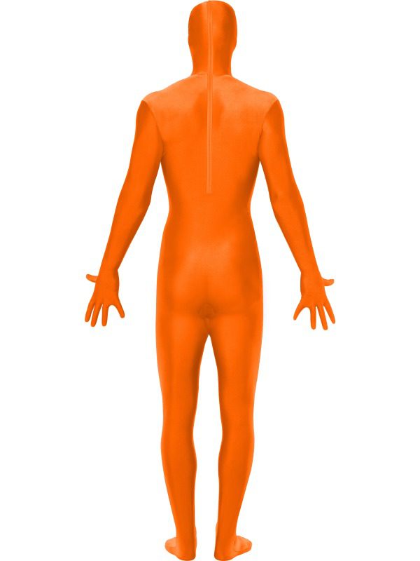 Fluorescent Orange Second Skin Zentai Suit - Back