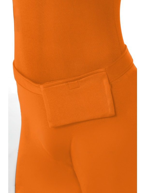 Fluorescent Orange Second Skin Zentai Suit - Bumbag close up