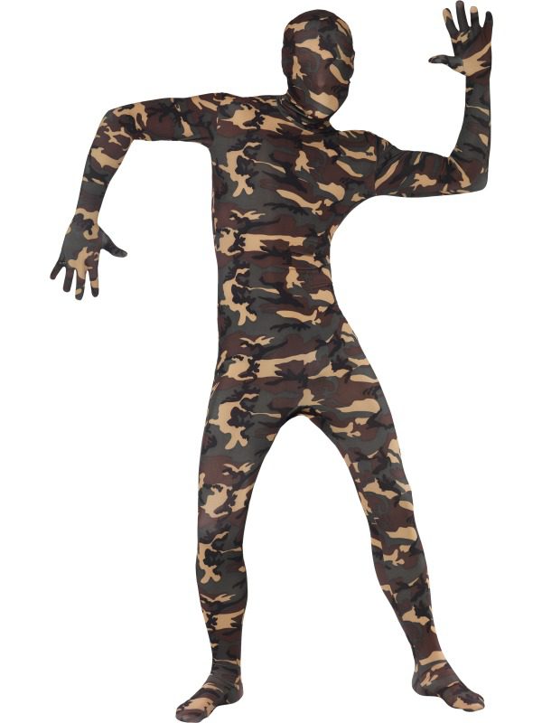 Camouflage Second Skin Zentai Suit - Front