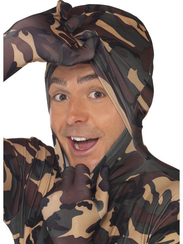 Camouflage Second Skin Zentai Suit - Open Faced Hood