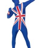 Blue and Red Union Jack Zentai Outfit - Front View