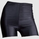 Black Nylon Lycra Hotpants - Front